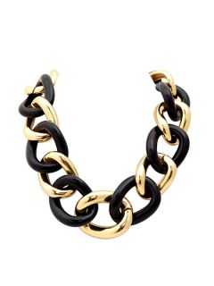 Alternating Gold & Black Link Necklace by Belle Noel