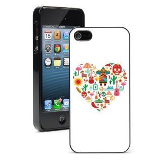 Apple iPhone 4 4S 4G Black 4B709 Hard Back Case Cover Color Heart Love Mexico Icons Cell Phones & Accessories