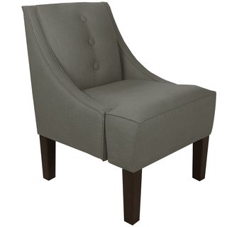 Grey Three Button Swoop Arm Chair