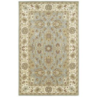 Anabelle Spa Blue Hand tufted Wool Area Rug (8 X 10)
