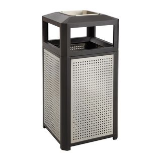 Safco Evos Series Steel With Ash 38 gallon Waste Receptacle Black Size 15+ Gallons