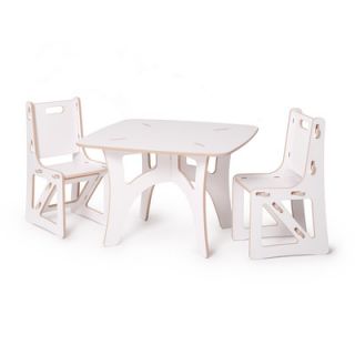 Sprout Kids 3 Piece Table and Chair Set KT2C001 Color White