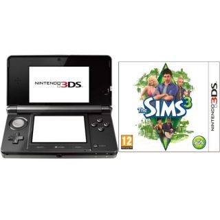 Nintendo 3DS Console (Cosmic Black) Bundle Includes The Sims 3      Games Consoles
