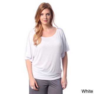 24/7 Comfort Apparel 24/7 Comfort Apparel Womens Plus Size Dolman Sleeve Casual Top White Size 1X (14W  16W)