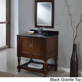 32 inch Dark Brown Mission Turnleg Spa Single Vanity Sink Cabinet