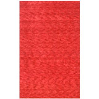 Hand loomed Red Wool Rug (5 X 8)