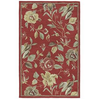 Lawrence Raspberry Floral Hand tufted Wool Rug (8 X 11)