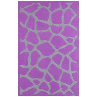 Tufted Animal Print Purple Rug (79 X 99)