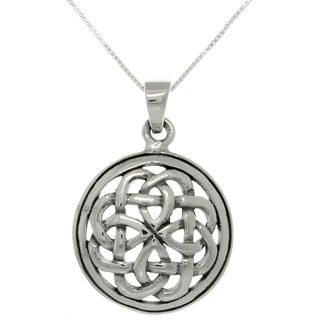 CGC Silver Eternal Celtic Knot Pendant on 18 inch Necklace Carolina Glamour Collection Men's Necklaces