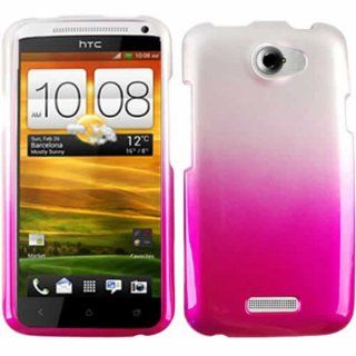 HTC ONE X S720E SILVER PINK 2 TONE CASE ACCESSORY SNAP ON PROTECTOR Cell Phones & Accessories