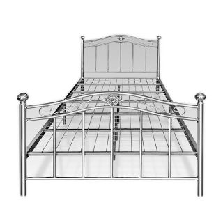 Complete Platform Polished Chrome Metal Bed Frame