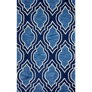 Nuloom Handmade Moroccantrellis Blue Rug (5 X 8)