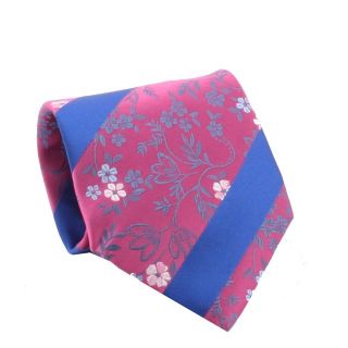 Ferrecci Mens Fuchsia/ Blue Floral Necktie And Cuff Links Boxed Set