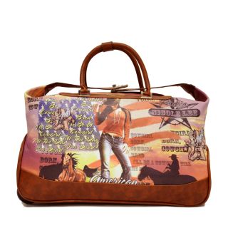 Nicole Lee Teresa Cowgirl Carry On Rolling Upright Duffel With Laptop Compartment