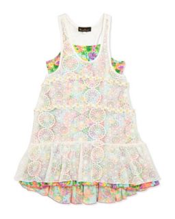 Daisy Embellished Lace Combo Dress, Sizes 7 14