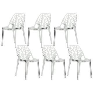 Modern Flora Clear Cut out Transparent Plastic Dining Chairs (set Of 6)