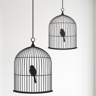 ferm LIVING Large Birdcage Wall Decal 2036 01