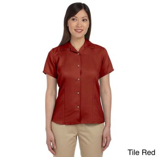Harriton Womens Bahama Cord Camp Shirt Red Size XXL (18)