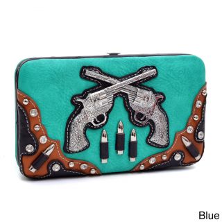 Western Guns N Bullets Studded Frame Wallet