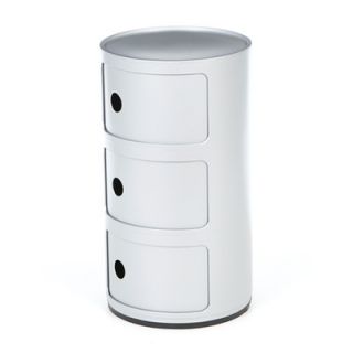 Kartell Componibili Round Three Doors 4967 Color White