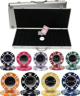 Casino Crown Coin 15gm 500 Chip Poker Set with Aluminum Case  Sports & Outdoors
