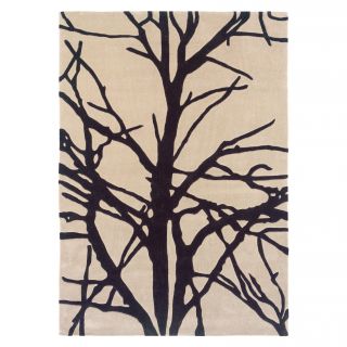 Trio Collection Black/ Grey Tree Silhouette Modern Area Rug (5 X 7)