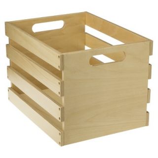 Storage Baskets Room Essentials Large Wood Crate   Set of 3   Natural