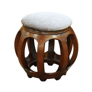 Accent Furniture Carved Wood Ottoman Tan Valet Ottomans
