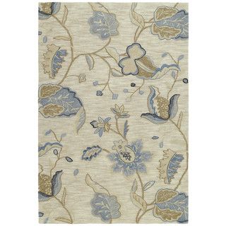 Copia Sand Floral 5x7.6 Polyester Rug