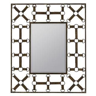 Barthal Rusted Brown D ring Detail Wall Mirror