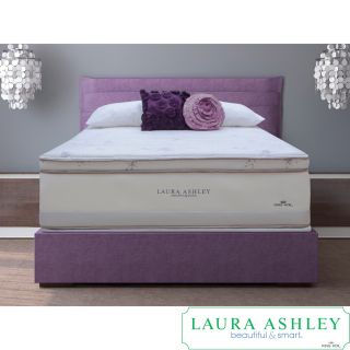 Laura Ashley Laura Ashley Periwinkle Euro Pillowtop Queen size Mattress And Foundation Set White Size Queen