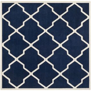 Safavieh Chatham Handmade Moroccan Dark Blue/ Ivory Wool Area Rug (5 Square)