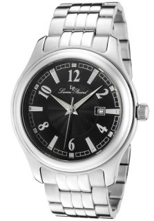 Lucien Piccard 26975SS  Watches,Mens 1932 Black Guilloche Dial Stainless Steel, Luxury Lucien Piccard Quartz Watches