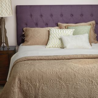 Mozaic Humble + Haute Hampton Iris Purple Linen Queen Diamond Tufted Upholstered Headboard Purple Size Queen