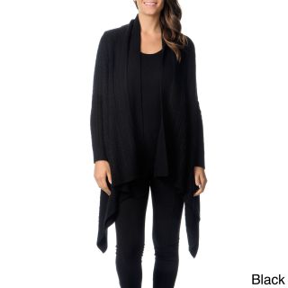 Republic Clothing Ply Cashmere Womens Long Sleeve Waterfall Cardigan Black Size XS (2  3)
