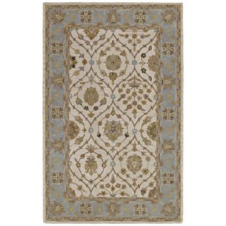 Lawrence Beige Arabesque Hand tufted Wool Rug (76 X 9)