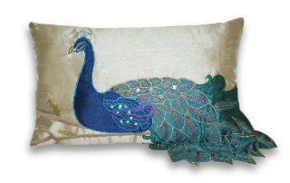 Thro by Marlo Lorenz 4183 Fancy Peacock 12 by 20 Inch Pillow, Multi   Throw Pillow Covers