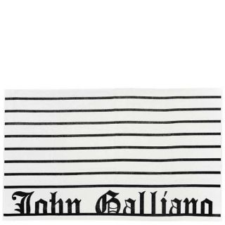 John Galliano Striped Beach Towel   Black and White      Clothing