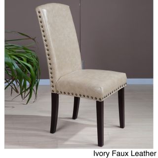 Faux Leather Nail Head Parson Chairs (set Of 2)