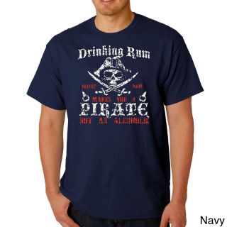 Los Angeles Pop Art Mens Rum Drinking Pirate T shirt Navy Size S