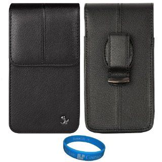 (Textured Black) Faux Leather Vertical Holster Carrying Case (SAM062) for Nokia Lumia 720 Windows Phone 8 Smartphone + SumacLife TM Wisdom Courage Wristband Cell Phones & Accessories