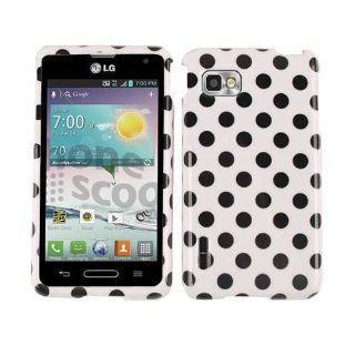 ACCESSORY HARD SNAP ON CASE COVER FOR LG OPTIMUS F3 LS720 BLACK DOTS ON WHITE Cell Phones & Accessories