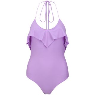 South Beach Womens Caroline Frill Swimsuit   Lilac      Clothing