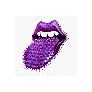 Rolling Stones   Purple Spikey Tongue on White Square   2 3/4" Square Sticker Automotive