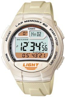 Casio Men's W734 7AV Beige Rubber Quartz Watch with Digital Dial at  Men's Watch store.