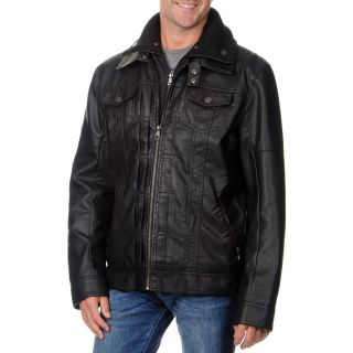 Fleet Street Mens Faux Leather With Removable Center Bib Jacket