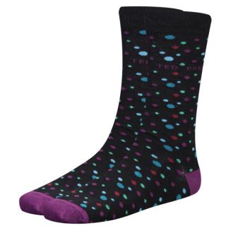 Ted Baker Oatis Multicoloured Spot Socks   Black      Mens Clothing
