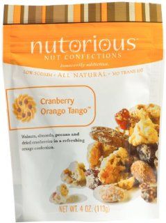 Nutorious Nut Confections Cranberry Orango Tango, 4 Ounce Pouches (Pack of 6)  Nutorious Nut Confections Orange  Grocery & Gourmet Food