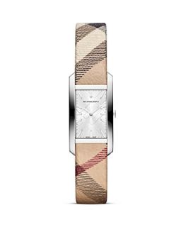 Burberry Haymarket Strap Rectangle Watch, 20mm's