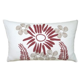 Balanced Design Hand Printed Fern Pillow LFER Color Red / Chocolate